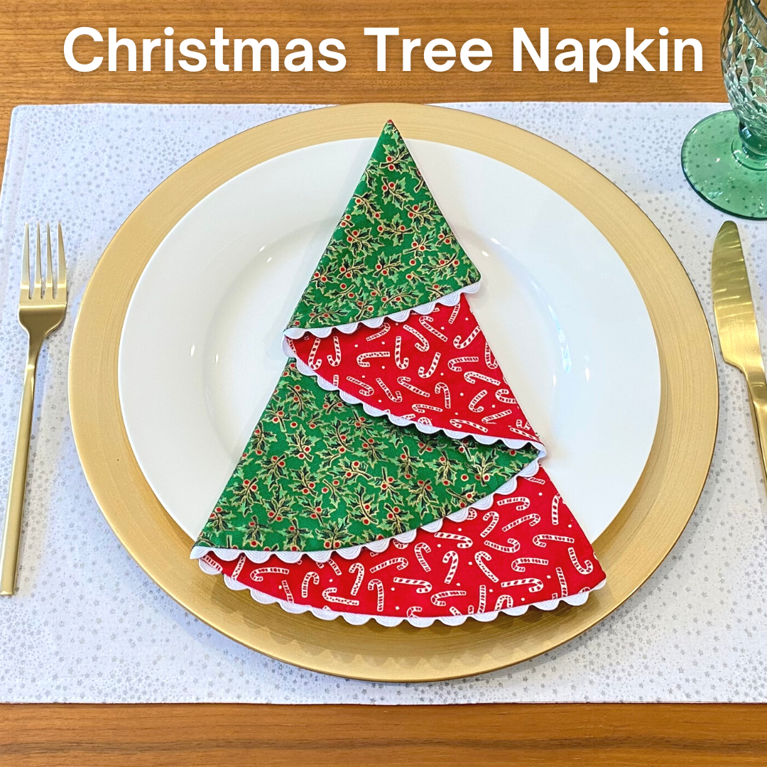 Reversible Christmas Tree Napkin PDF ONLY Pattern – Notches Sewing